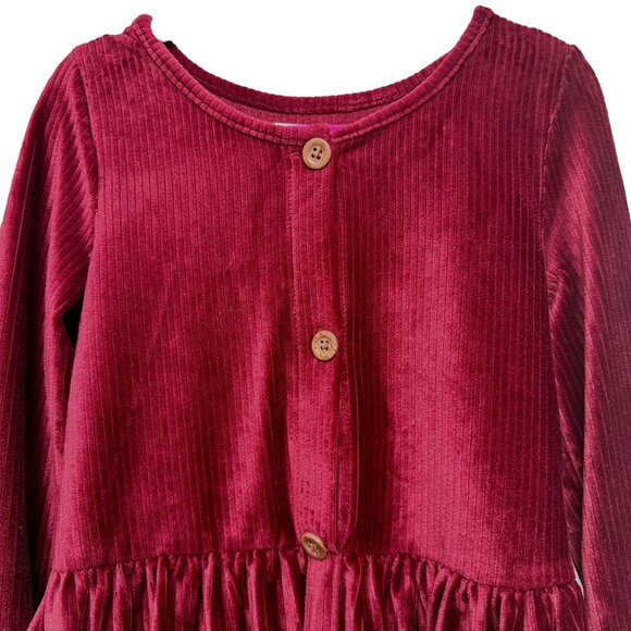Biscotti Girls Dress Size 7 Holiday Red Stretch Velour Tiered Pullover Christmas - Picture 2 of 8